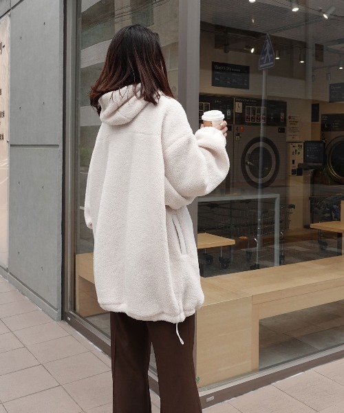 CORNERS（コーナーズ） ブルゾン アウター ボアビッグシルエットフード