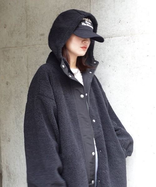 CORNERS（コーナーズ） ブルゾン アウター ボアビッグシルエットフード
