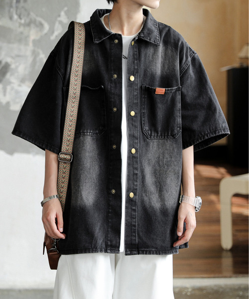 「neos」 半袖シャツ MEDIUM ブルー メンズ_画像6