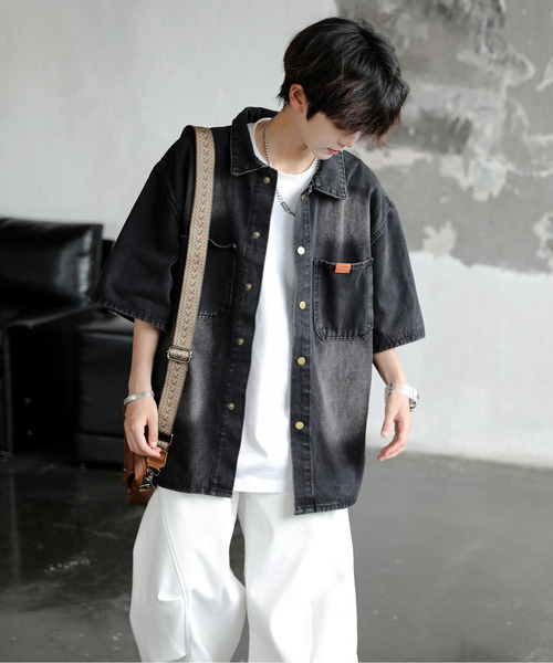 「neos」 半袖シャツ MEDIUM ブルー メンズ_画像7