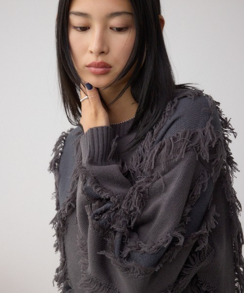 moussy フリンジニット AZUL BY MOUSSY | フリンジニットトップス (ニット ) |SHEL'TTER WEBSTORE
