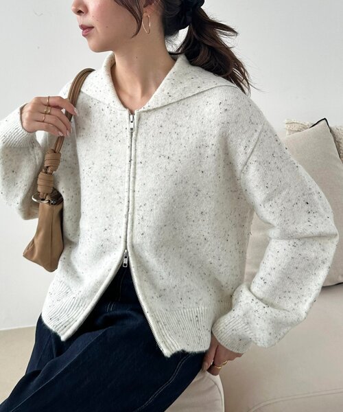 Discoat（ディスコート） カーディガン ネップダブルジップセーラー