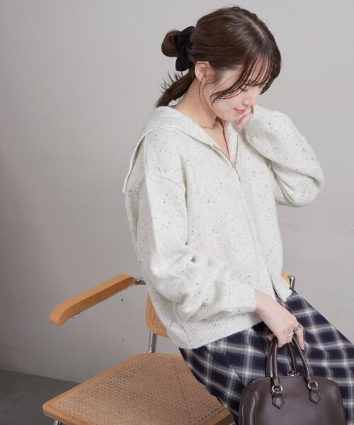 Discoat（ディスコート） カーディガン ネップダブルジップセーラー