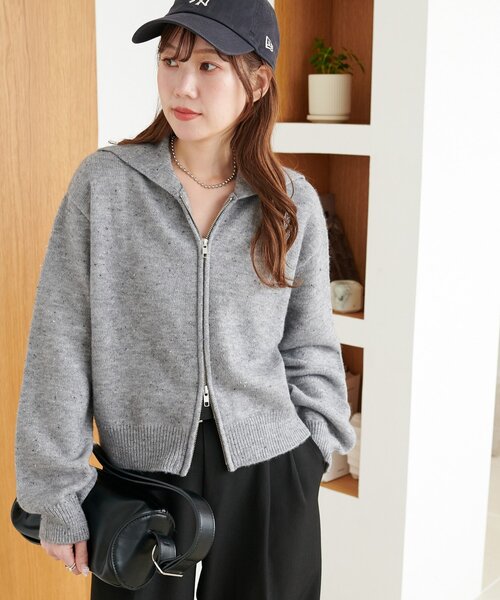 Discoat（ディスコート） カーディガン ネップダブルジップセーラー