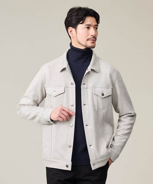 ABAHOUSE GRAY ブルゾン アウター 「スエードライク」トラッカー