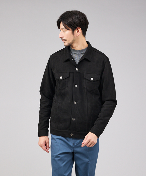 ABAHOUSE GRAY ブルゾン アウター 「スエードライク」トラッカー