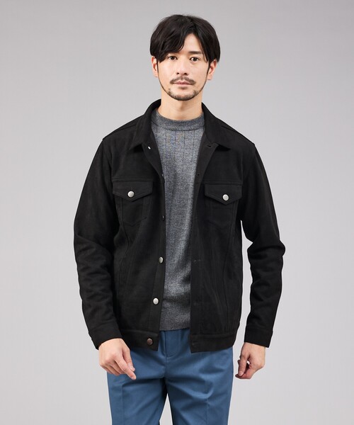 ABAHOUSE GRAY ブルゾン アウター 「スエードライク」トラッカー