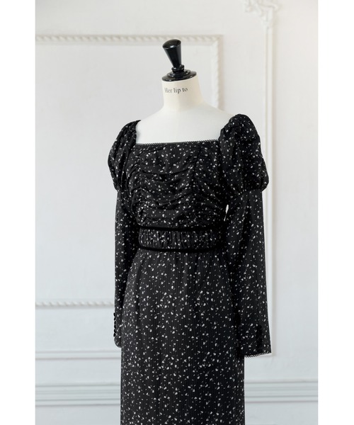 Her lip to ワンピース Capucine Bloom Sleeve Chiffon Dress