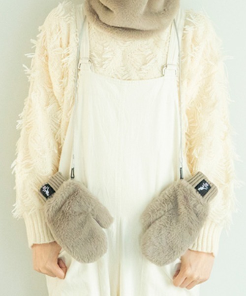 KANGOL（カンゴール） 手袋 ストラップ紐付きファーミトングローブ