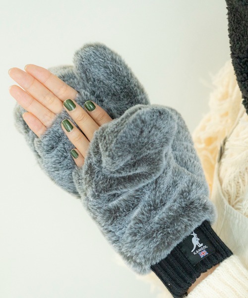 KANGOL 手袋 ストラップ紐付きファーミトングローブ レディース メンズ