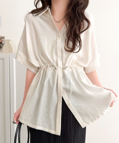 シャツ/ブラウス(長袖/七分) oneme sheer feeling tunic blouse classicalelf（クラシカルエルフ） ブラウス シャツ 軽やかなシアー