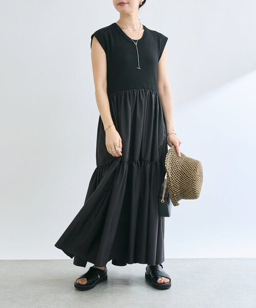 「RIVE DROITE」 ノースリーブワンピース 38 ブラウン レディースの画像2