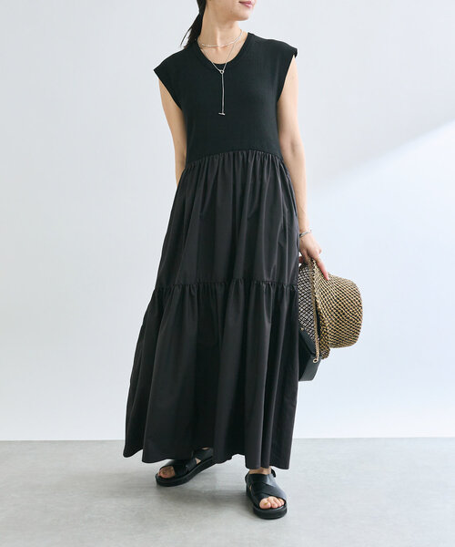 「RIVE DROITE」 ノースリーブワンピース 38 ブラウン レディースの画像3