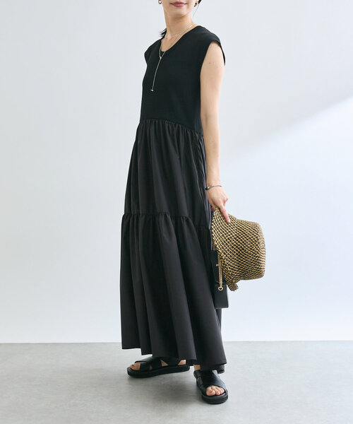 「RIVE DROITE」 ノースリーブワンピース 38 ブラウン レディースの画像4