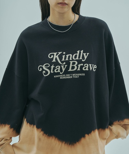 ROSE BUD ブリーチスウェット ローズバッド トップス カットソー・Tシャ ROSE BUD（ローズバッド） トレーナー スウェット (mag.by c)BLEACH L