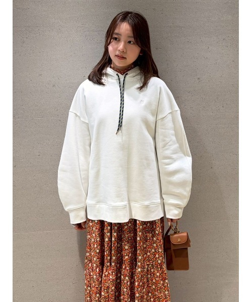 Mila Owen（ミラオーウェン） パーカー フォルムスリーブ裏起毛