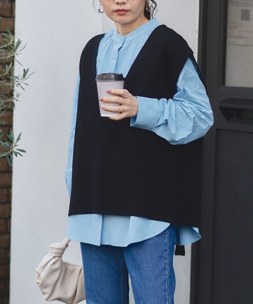 「titivate」 長袖ブラウス M ライトブルー レディース_画像5