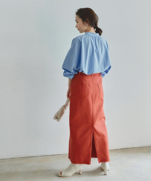 「titivate」 長袖ブラウス M ライトブルー レディース_画像8