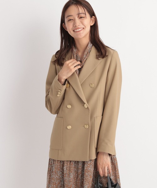 「Andemiu」 テーラードジャケット FREE ベージュ レディース_画像2