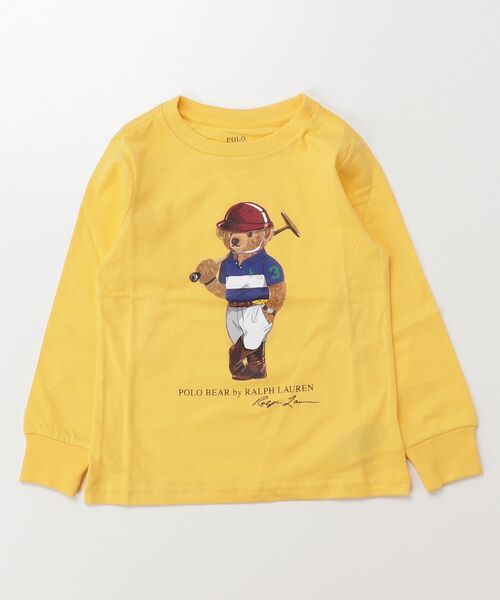tシャツ Polo ベア コットン ロングスリーブ Tシャツ キッズ 子供服 男の子の画像