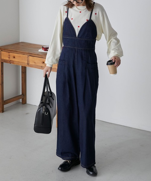 「BONLECILL」 オーバーオール FREE ブラック レディース_画像2