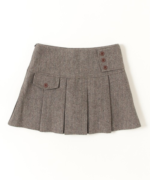 gossip!ロサンゼルス スカート JK ウールライク リンボーン厚手タック