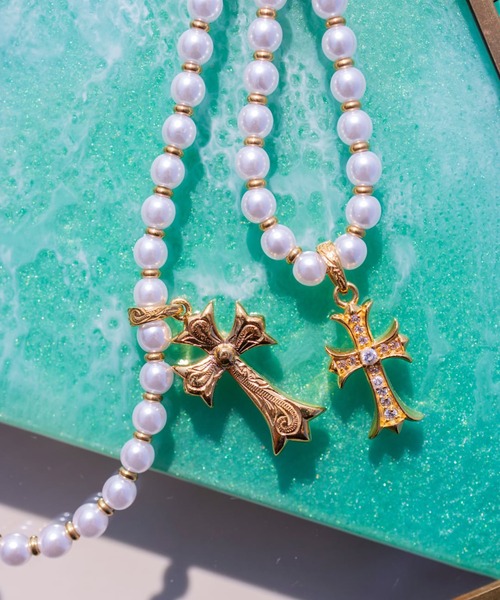 IRIEBEACH（アイリービーチ） ネックレス Pearl×cross necklace