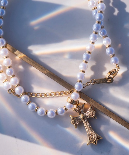 アイリービーチ　パールネックレス IRIEBEACH（アイリービーチ） ネックレス Pearl×cross necklace