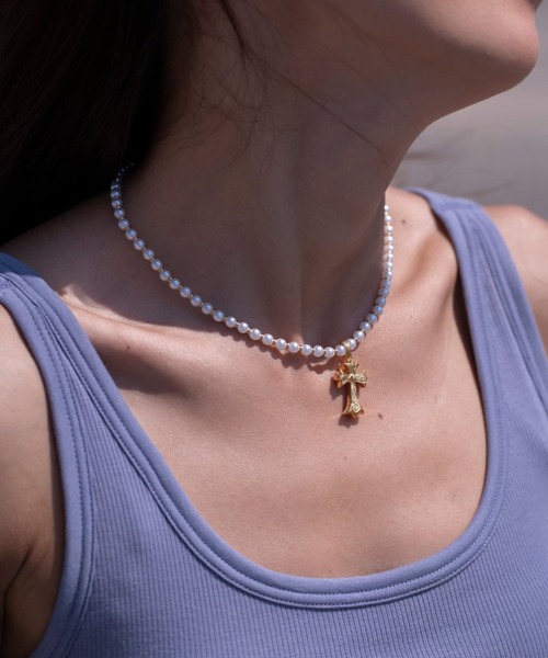 アイリービーチ　パールネックレス IRIEBEACH（アイリービーチ） ネックレス Pearl×cross necklace