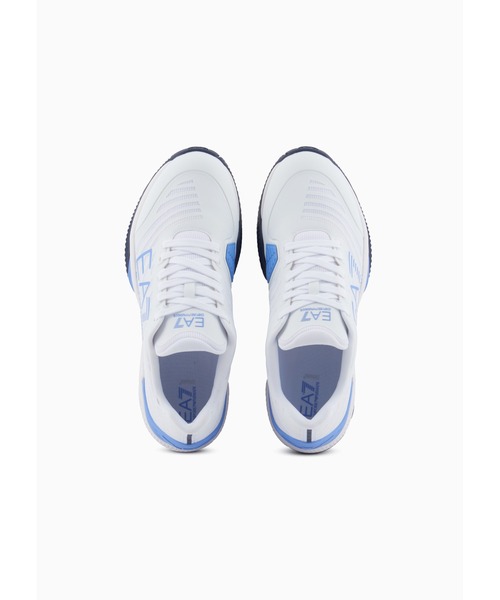 「EMPORIO ARMANI EA7」 ローカットスニーカー 6.5 ホワイト×ブルー メンズ_画像2