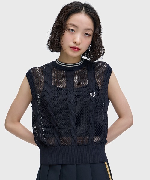 FRED PERRY（フレッドペリー） ニット セーター Mesh Cable Knit Tank