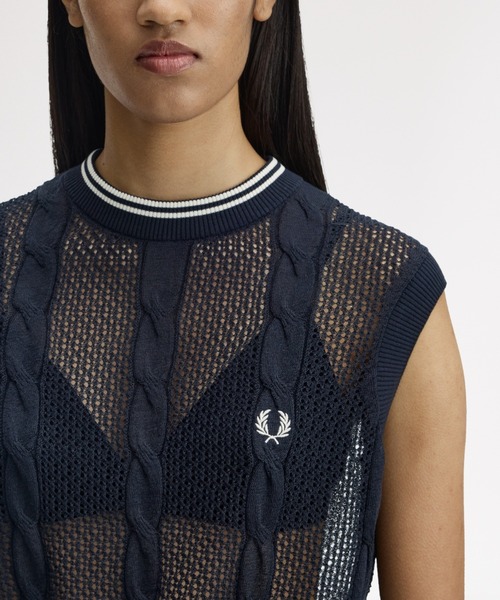 FRED PERRY（フレッドペリー） ニット セーター Mesh Cable Knit Tank