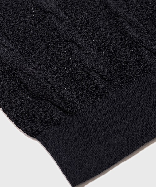 ニット セーター Mesh Cable Knit Tank／メッシュケーブルニットタンクトップ レディースの画像