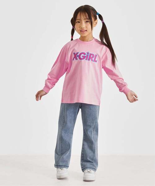 X-girl Stages（エックスガールステージス） tシャツ X-girlロゴ長袖T