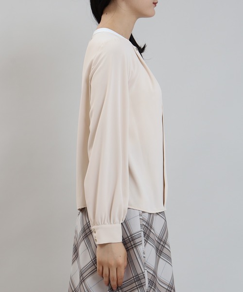 「TRUDEA」 長袖ブラウス MEDIUM ブルーグリーン レディース_画像3