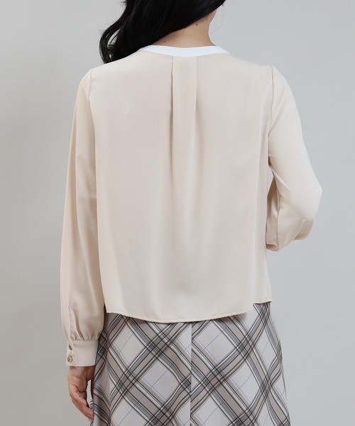 「TRUDEA」 長袖ブラウス MEDIUM ブルーグリーン レディース_画像4