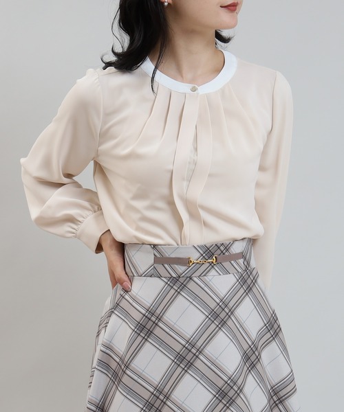 「TRUDEA」 長袖ブラウス MEDIUM ブルーグリーン レディース_画像9