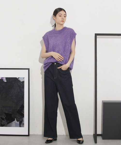 「NOMA t.d.」 ノースリーブニット 3 パープル レディース_画像4