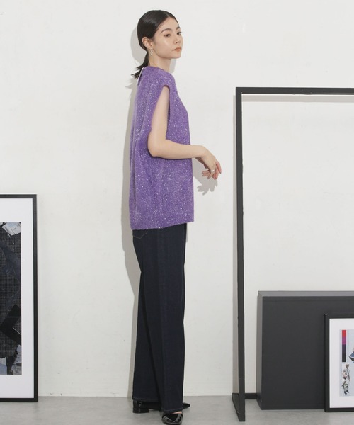 「NOMA t.d.」 ノースリーブニット 3 パープル レディース_画像5