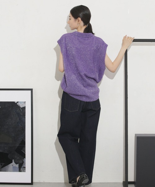「NOMA t.d.」 ノースリーブニット 3 パープル レディース_画像6