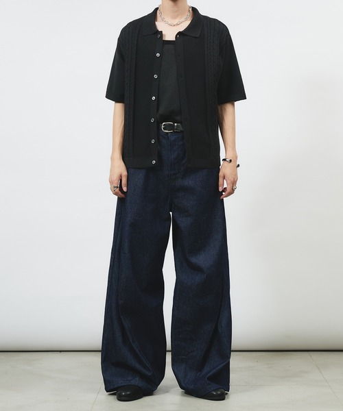 「selle glant」 半袖ニット SMALL ブラック メンズ_画像8