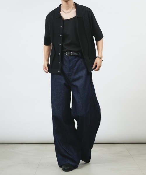 「selle glant」 半袖ニット SMALL ブラック メンズ_画像9