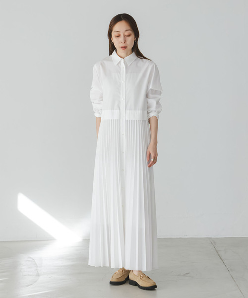 NOBLE（ノーブル） ワンピース 「追加」プリーツシャツワンピース