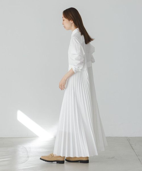 NOBLE（ノーブル） ワンピース 「追加」プリーツシャツワンピース