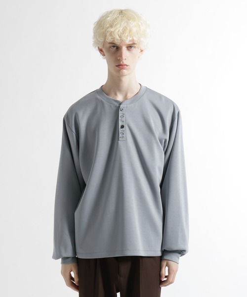 HARE（ハレ） tシャツ シシュウヘンリーネックカット(HARE) メンズ