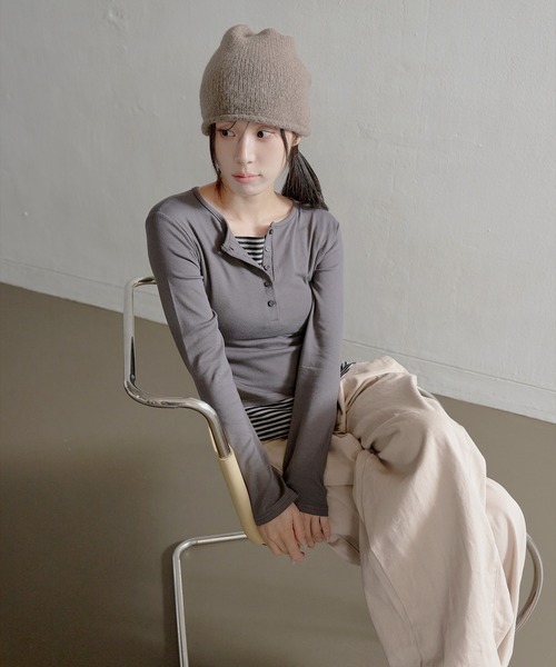 「UNE MANSION」 ニットキャップ ONESIZE ブラック レディース_画像7