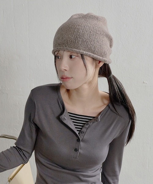 「UNE MANSION」 ニットキャップ ONESIZE ブラック レディース_画像8