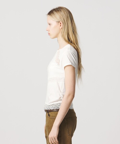 ATTISESSION（アティセッション） tシャツ 「ATTISESSION」レース ＜ATTISESSION＞レース ドッキング シャツ