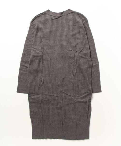 「atONE」 ニットカーディガン L 杢グレー レディース_画像2