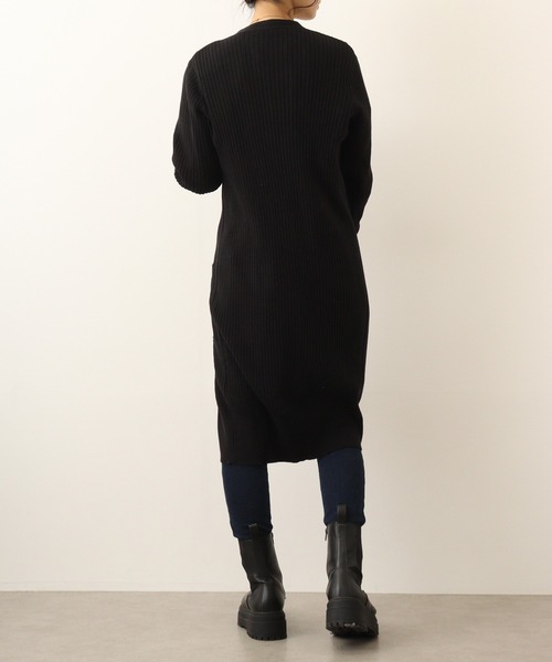 「atONE」 ニットカーディガン L 杢グレー レディース_画像7